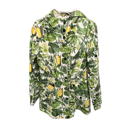 Urban Republic Girls Collection Waterproof Hooded Jacket W/ Tropical Lemon Print - Picture 9 of 14